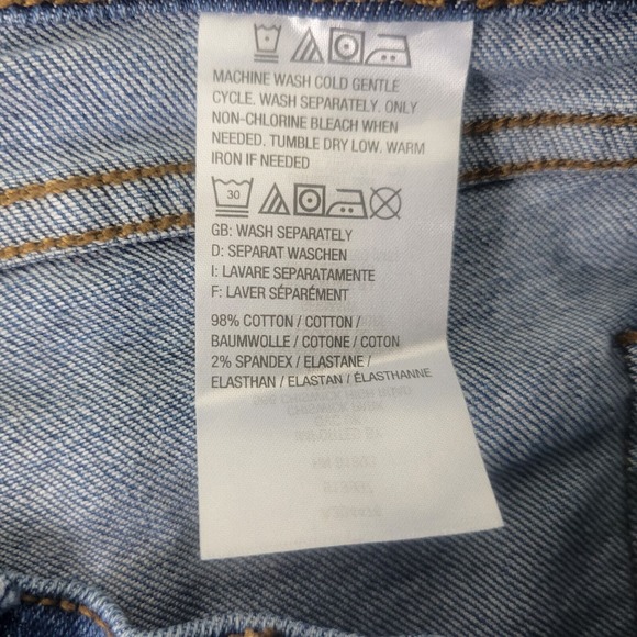 Studio Womens Jeans 2 Petite‎ High Rise Slim Straight Leg Distressed Blue Denim - Picture 9 of 16